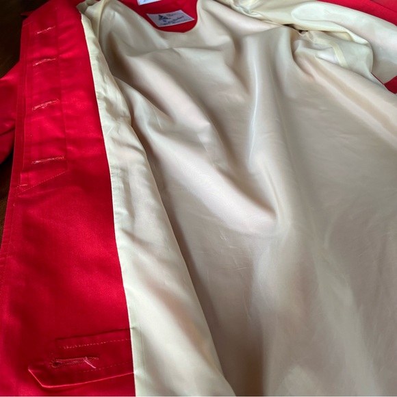 Vintage Misty Harbor Red Trench Coat with Matching Head Scarf, Size 6 - Picture 11 of 16